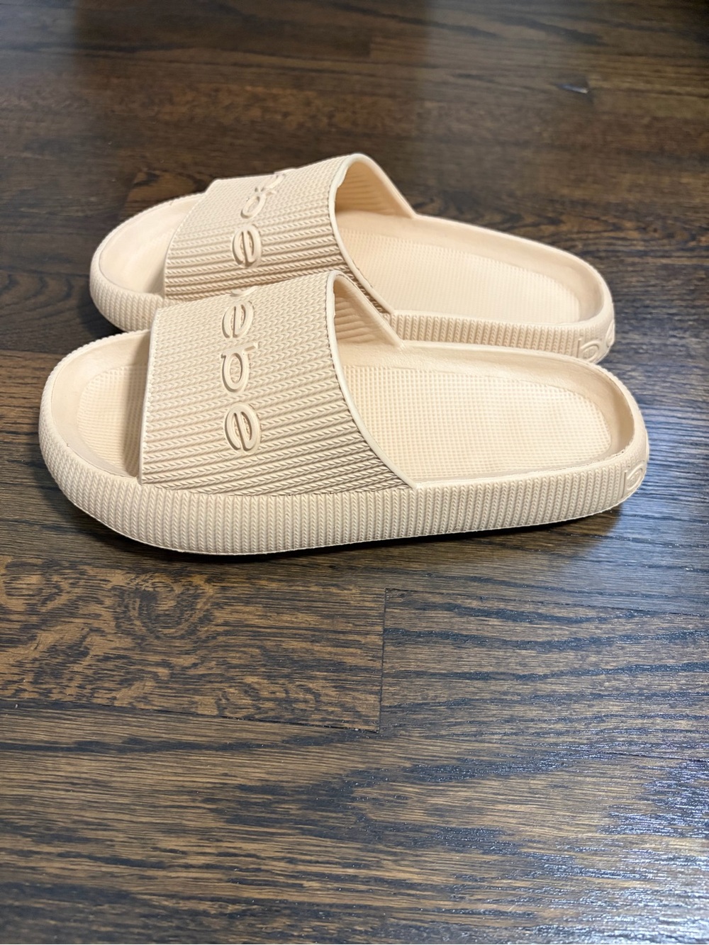 Bebe Cream Slide Sandals Logo - Picture 2 of 5